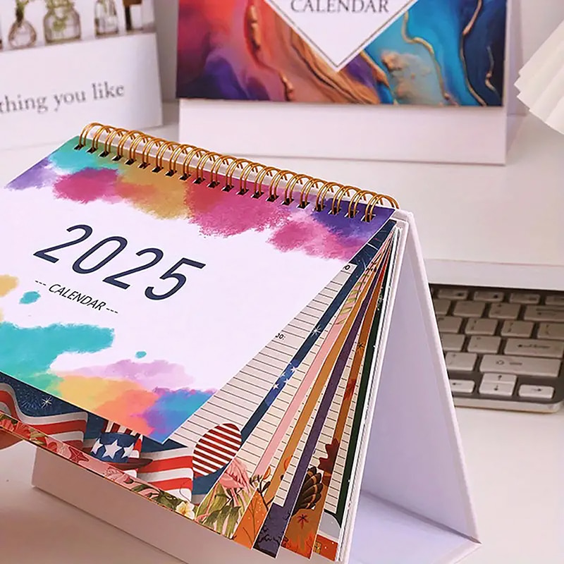 spiral desk calendar