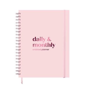 Custom-printed spiral-bound deluxe pink girls' diary