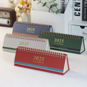 Long triangular desk calendar